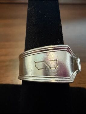 B Engraved Spoon Ring